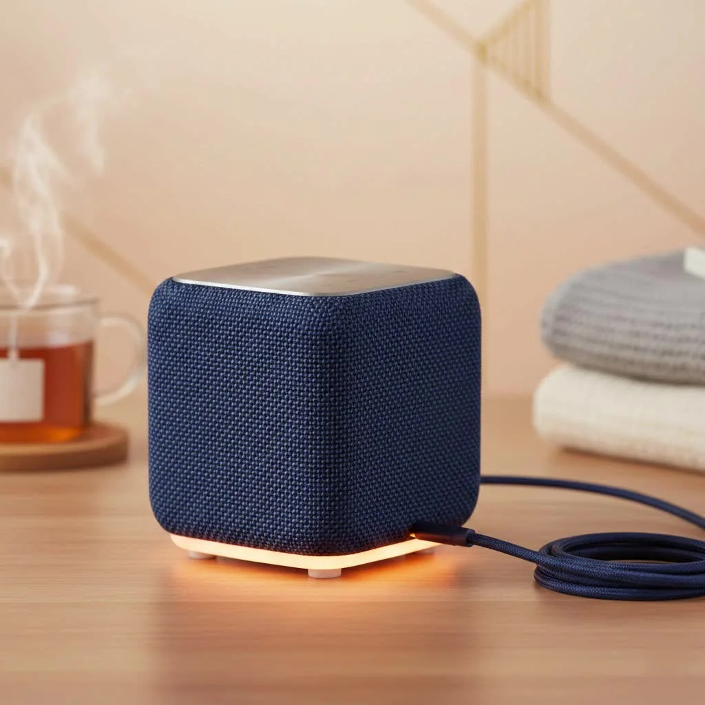 Four different bass Bluetooth speakers on various surfaces
