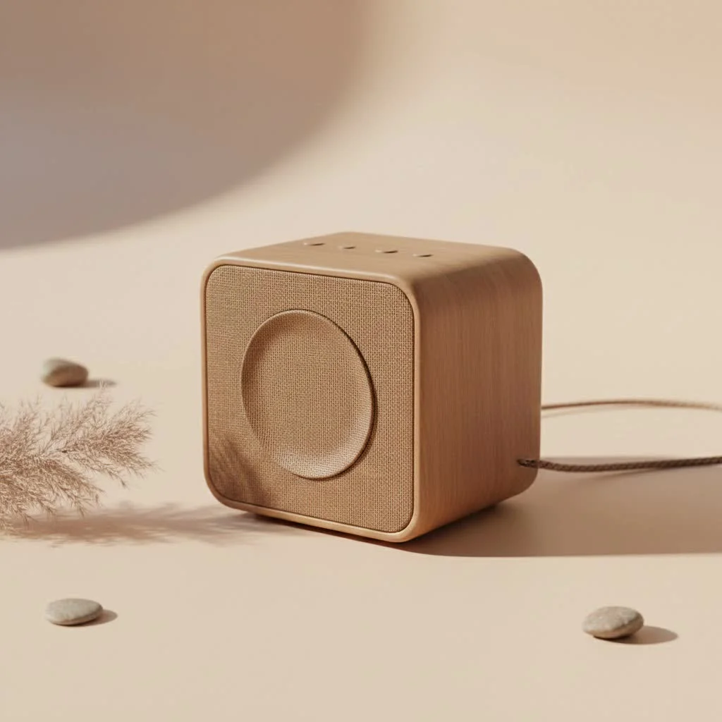 Bluetooth shower speaker with water droplets