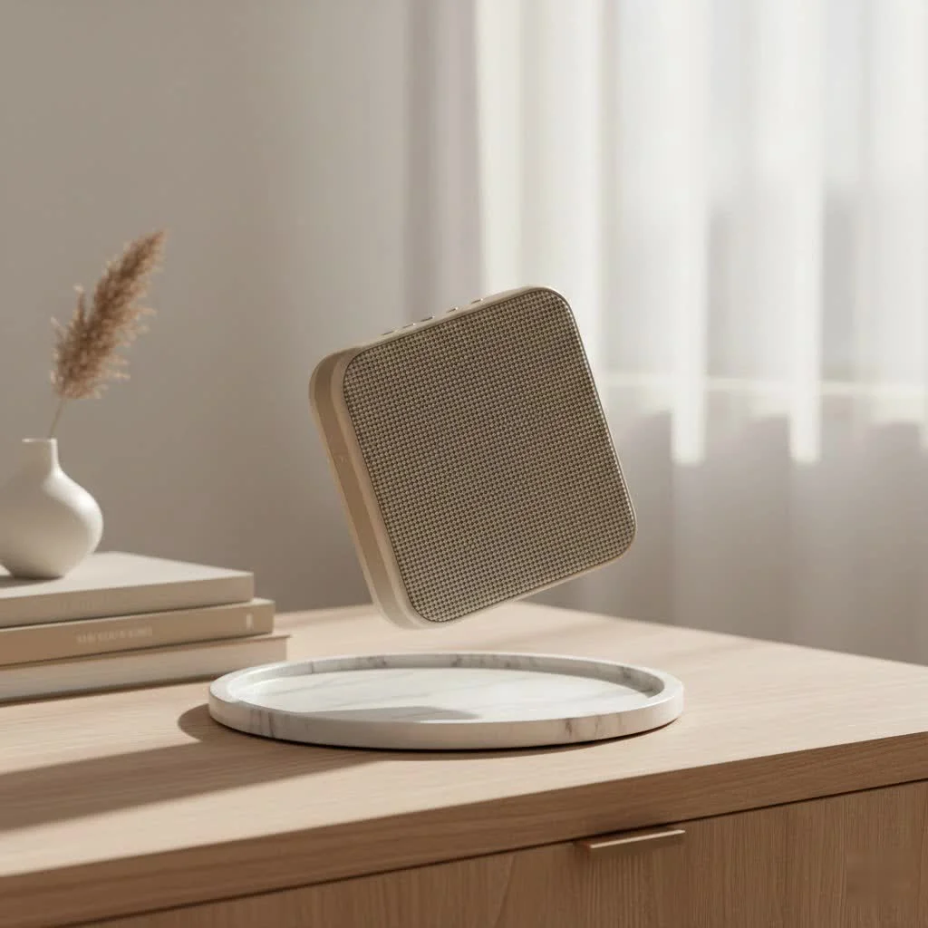 Bose SoundLink Micro Bluetooth speaker on a wooden surface